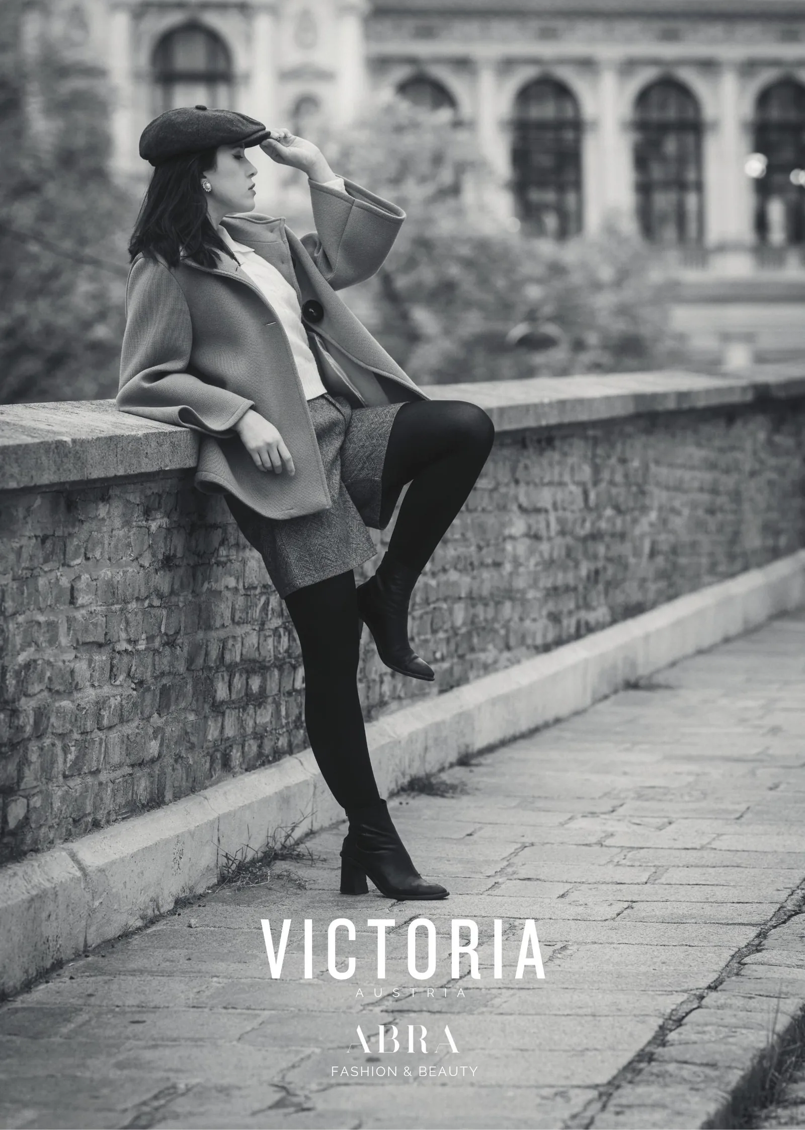 Featured in ABRA Fashion & Beauty Volume 38 — cover page of the six-page Vienna fashion editorial by Peter Scholz with model Victoria Amerson
