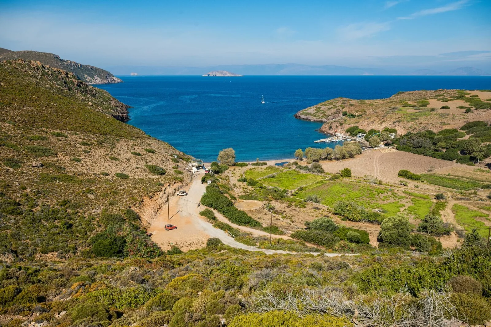 Rocky island landscape with Mediterranean vegetation