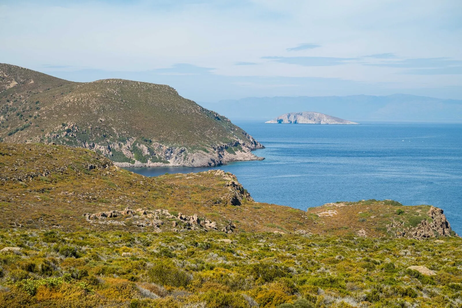 Serene Aegean seascape with turquoise waters